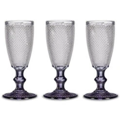 Vivalto - Luxe Champagneglazen Monaco Serie Set 6x Antraciet Voet 180 Ml