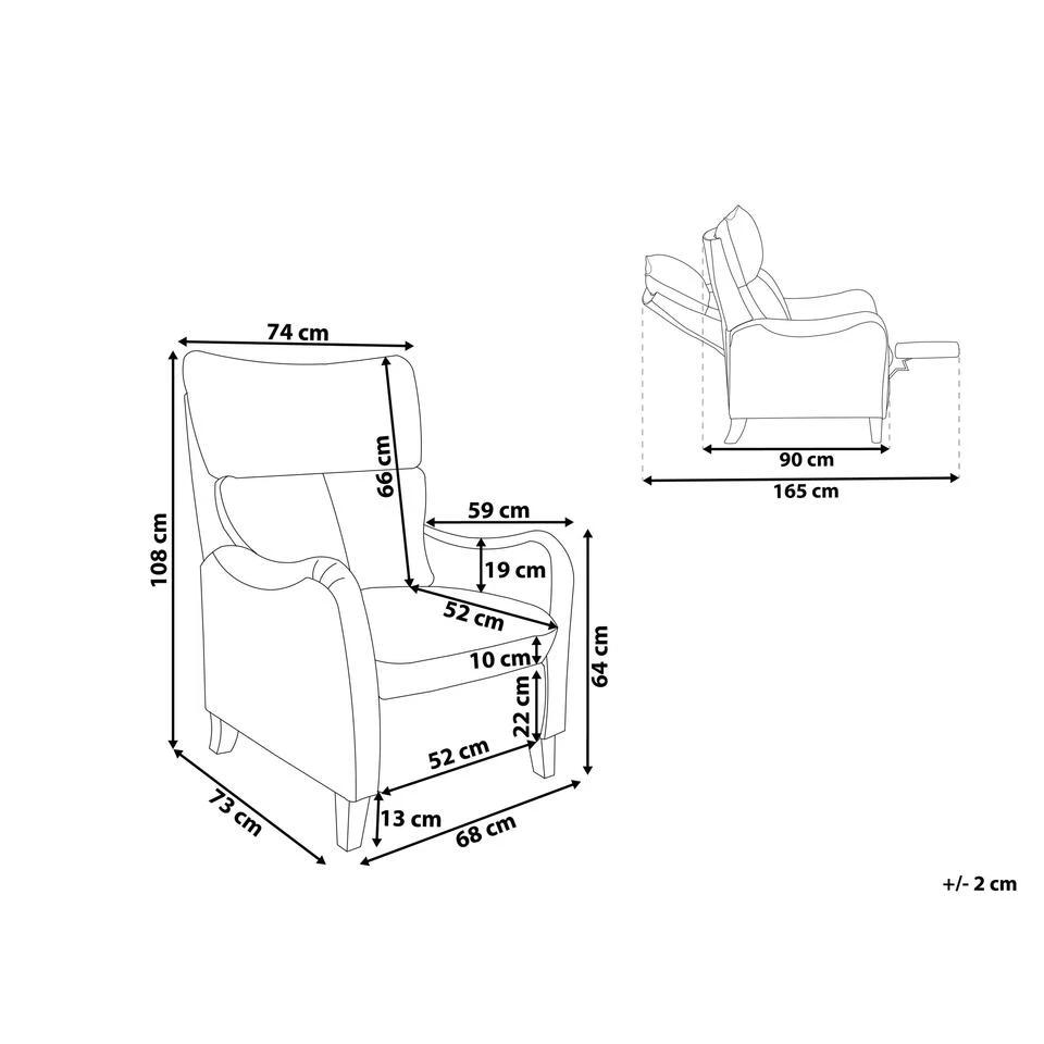 Beliani TV-fauteuil ROYSTON - Grijs Polyester - Afbeelding 3
