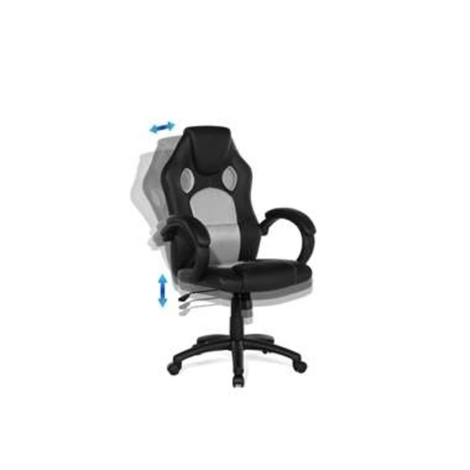 Beliani Bureaustoel FIGHTER - Zwart Kunstleer - Afbeelding 4