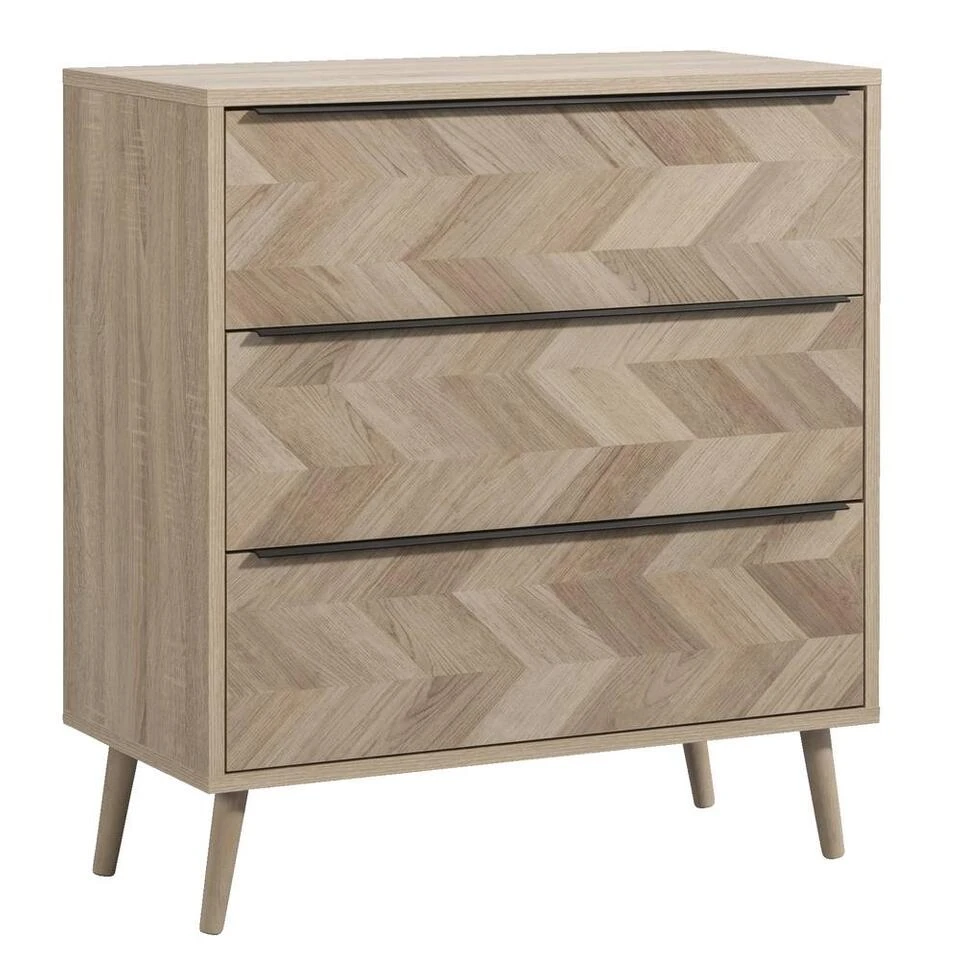 Ladekast Lusk - Eikenkleur - 87x80x39 Cm - Afbeelding 3