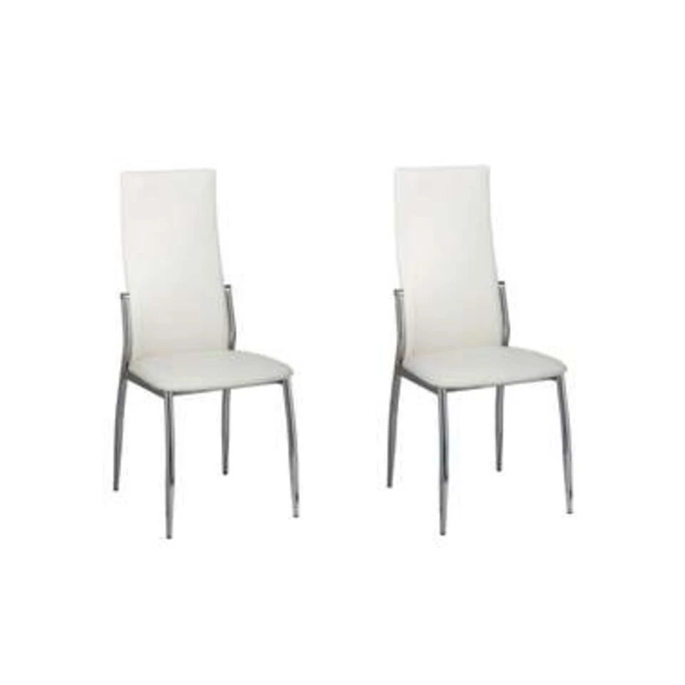 VidaXL Eetkamerstoelen 2 St Kunstleer Wit