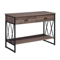 Beliani Consoletafel AYDEN - Donkere Houtkleur Vezelplaat