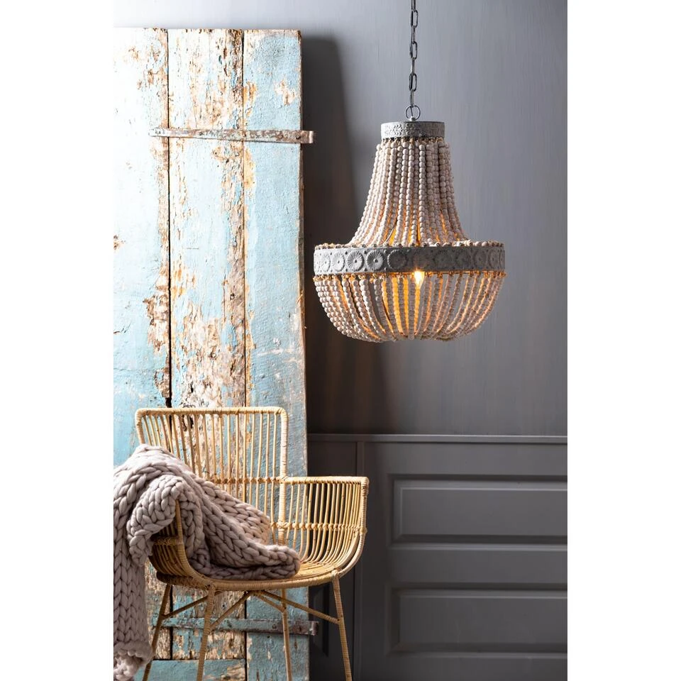 Hanglamp LUNA - Kralen Oud Wit - L - Afbeelding 2