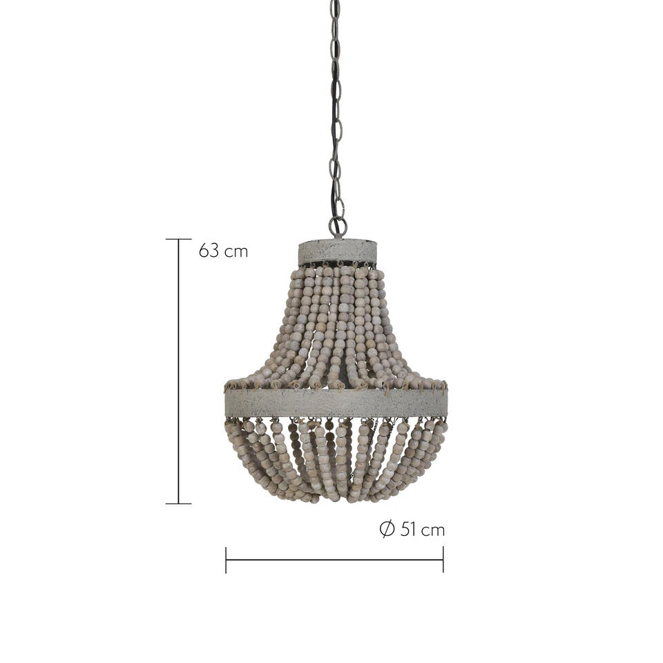 Hanglamp LUNA - Kralen Oud Wit - L - Afbeelding 3