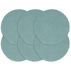 VidaXL Placemats 6 St Rond 38 Cm Katoen Effen Groen