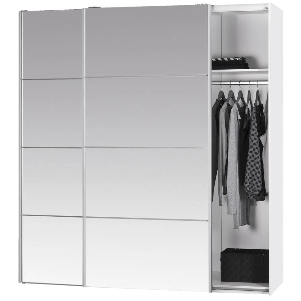 Schuifdeurkast Verona - Spiegel - 200x182x64 Cm - Afbeelding 3