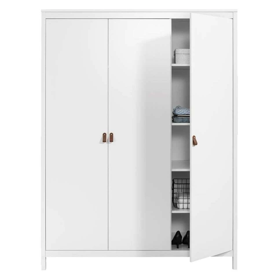 Kledingkast Madeira 3-deurs - Wit - 199x150x58 Cm - Afbeelding 3
