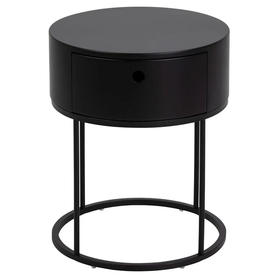 Nachtkastje Vinstra - Zwart - 51x40x40 Cm