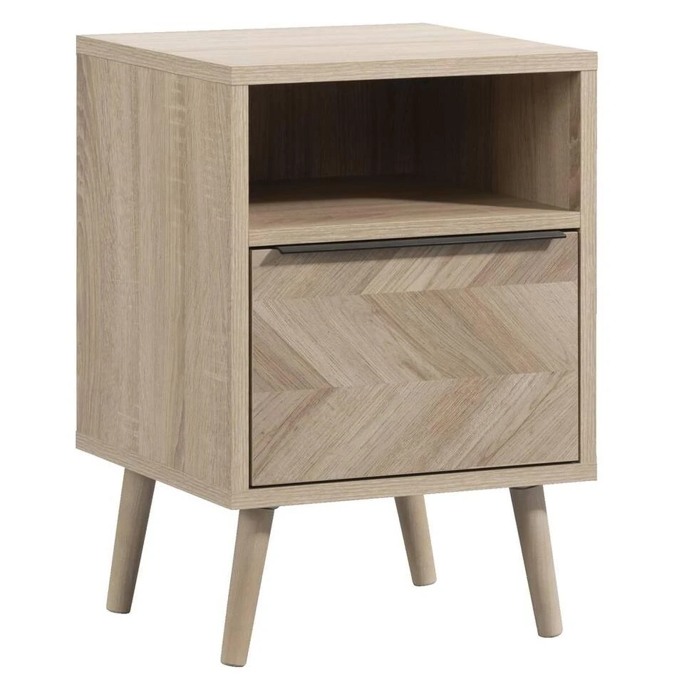 Nachtkastje Lusk - 1 Lade - Eikenkleur - Afbeelding 4