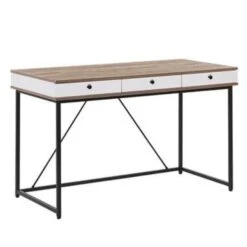 Beliani Bureau HINTON - Lichte Houtkleur Spaanplaat