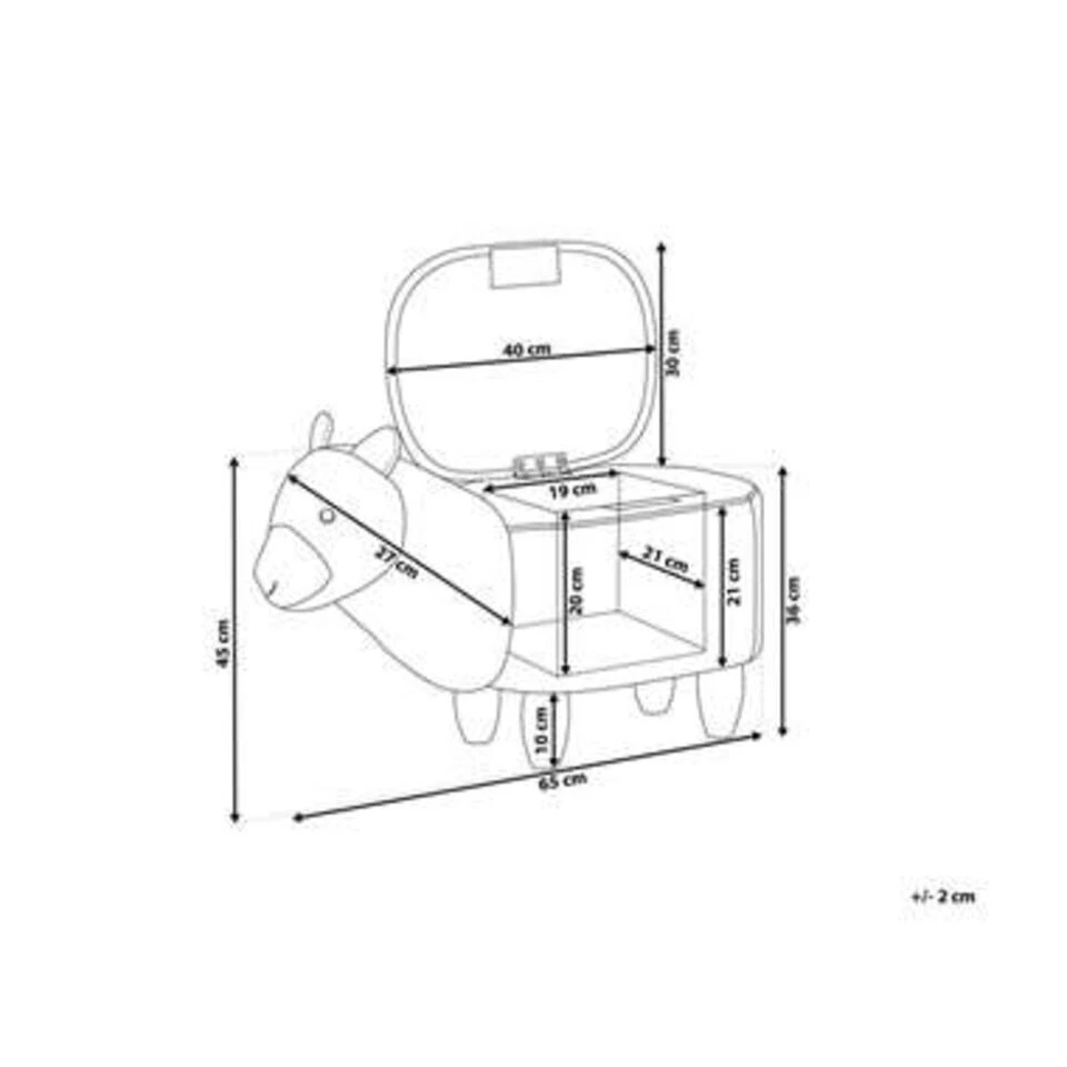 Beliani Dierenhocker ALPACA - Wit Polyester, Katoen - Afbeelding 4