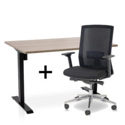 MRC EASY Set - Zit-sta Bureau + Bureaustoel - 120x80 - Midden Eiken