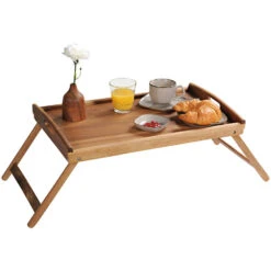 Merkloos Kesper Dienblad - Ontbijt Op Bed - Inklapbaar - Hout - 55 X 35 Cm