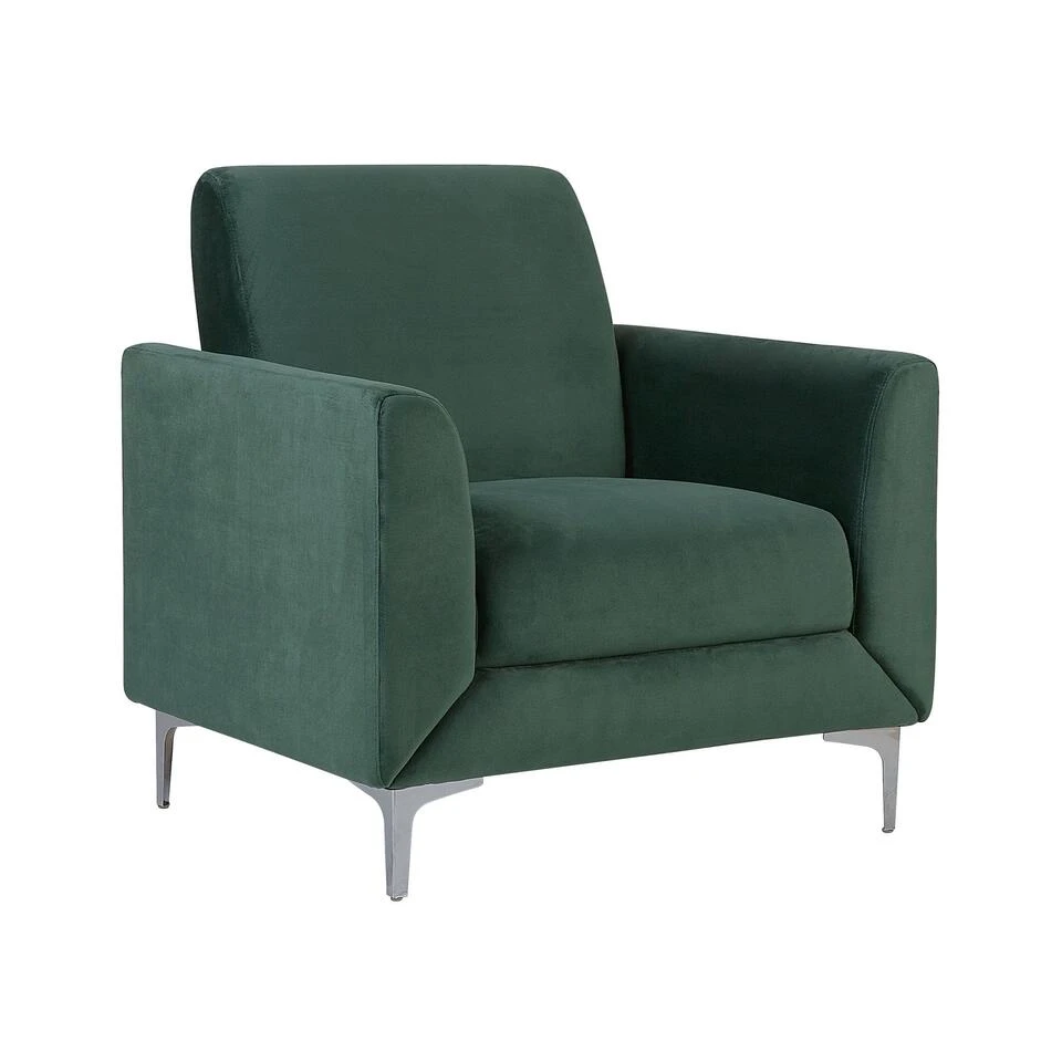 Beliani Fauteuil FENES - Groen Fluweel