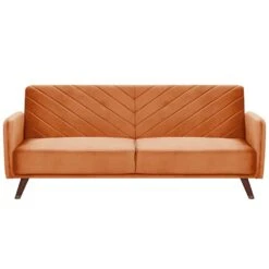 Beliani Driezitsbank - SENJA Oranje Fluweel