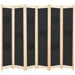 VidaXL Kamerscherm Met 6 Panelen 240x170x4 Cm Stof Zwart
