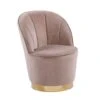 Beliani Fauteuil ALBY - Beige Fluweel