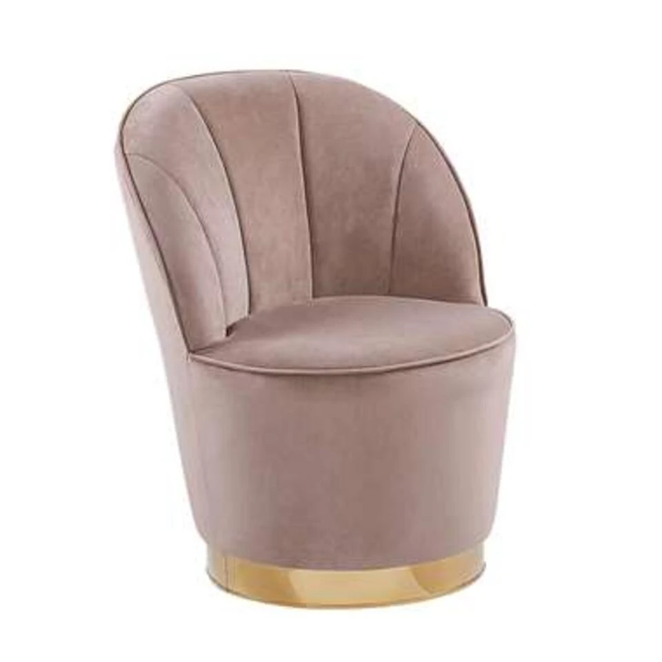 Beliani Fauteuil ALBY - Beige Fluweel