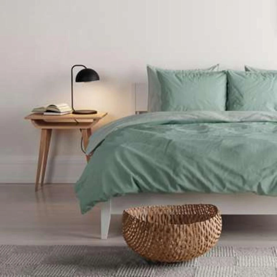 Mistral Home Dekbedovertrek 100% Gewassen Katoen Groen 260x240 Cm - Afbeelding 2