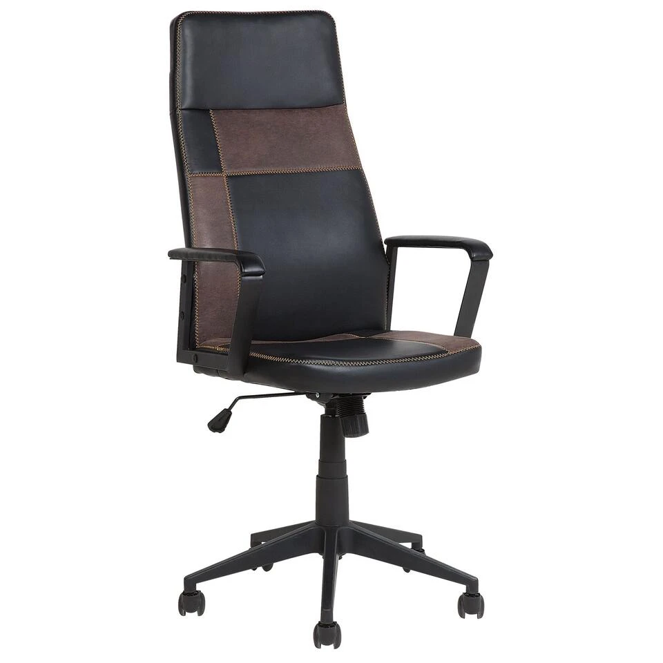 Beliani Bureaustoel DELUXE - Zwart Kunstleer