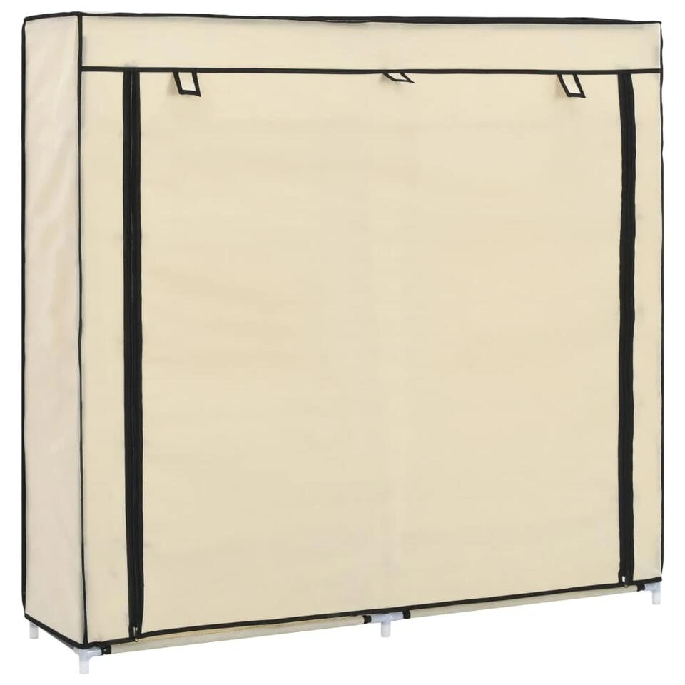 VidaXL Schoenenkast Met Hoes 115x28x110 Cm Stof Crème