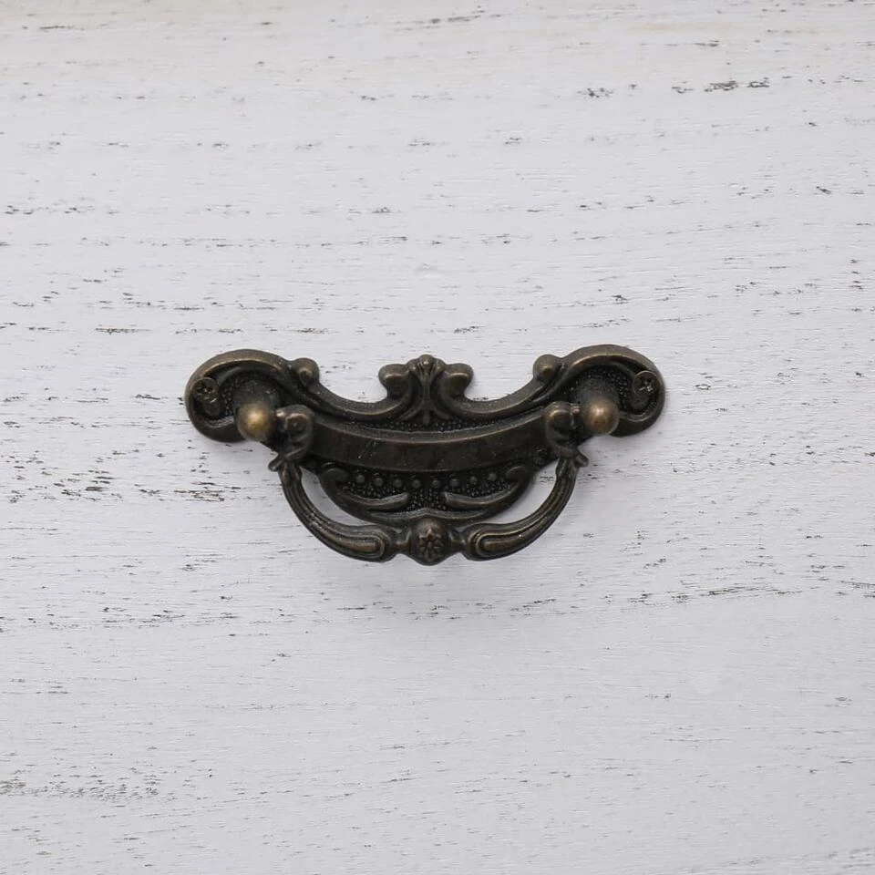 VidaXL Nachtkastje 38x28x45 Cm Paulowniahout Wit - Afbeelding 2