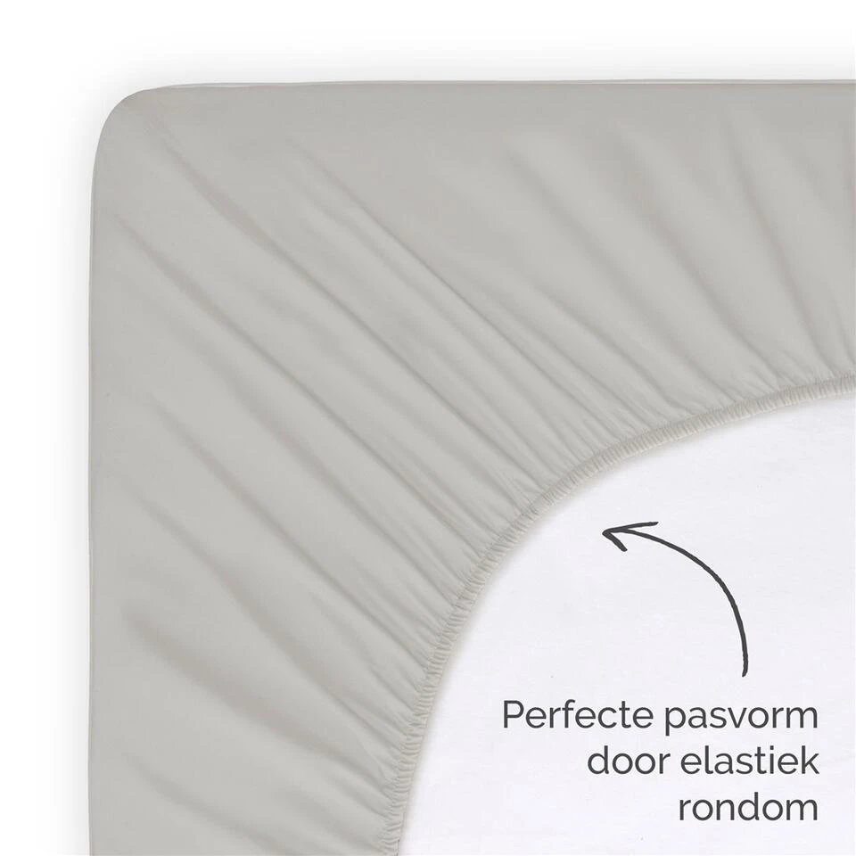 Byrklund - Hoeslaken Katoen - 90x200 Cm - Taupe - Afbeelding 4