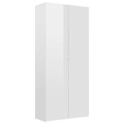 VidaXL Schoenenkast 80x35,5x180 Cm Bewerkt Hout Hoogglans Wit