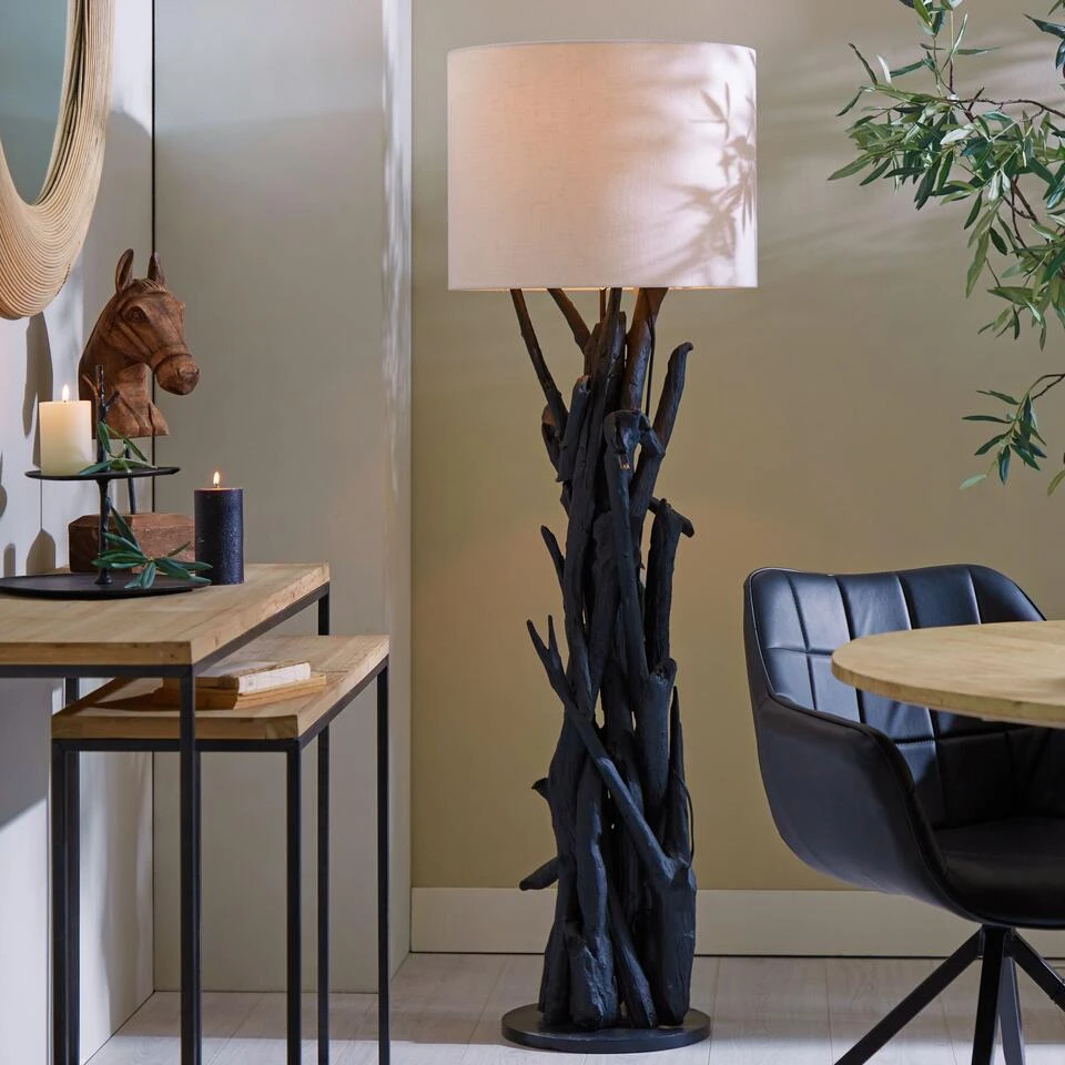 Lampenkap Cilinder LIVIGNO - 50-50-38cm - Eiwit - Afbeelding 3