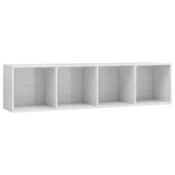 VidaXL Boekenkast/tv-meubel 143x30x36 Cm Hoogglans Wit