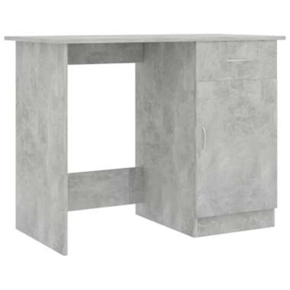 VidaXL Bureau 100x50x76 Cm Bewerkt Hout Betongrijs - Afbeelding 2