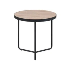 Beliani Bijzettafel MELODY - Lichte Houtkleur Mdf