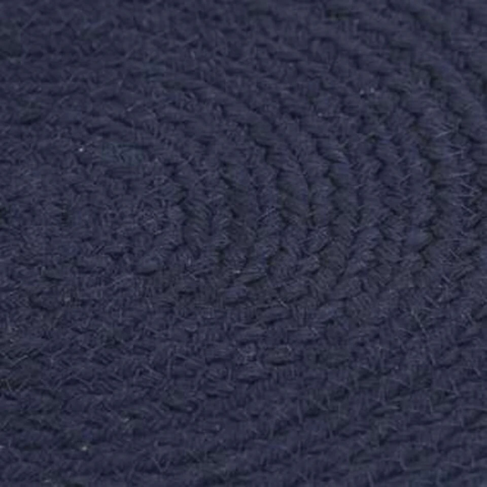 VidaXL Placemats 6 St Rond 38 Cm Katoen Effen Marineblauw - Afbeelding 2