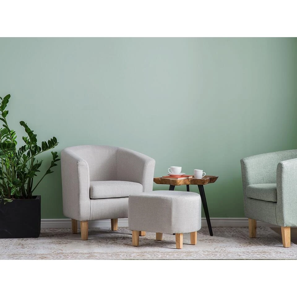 Beliani Cocktailstoel HOLDEN - Grijs Polyester - Afbeelding 2