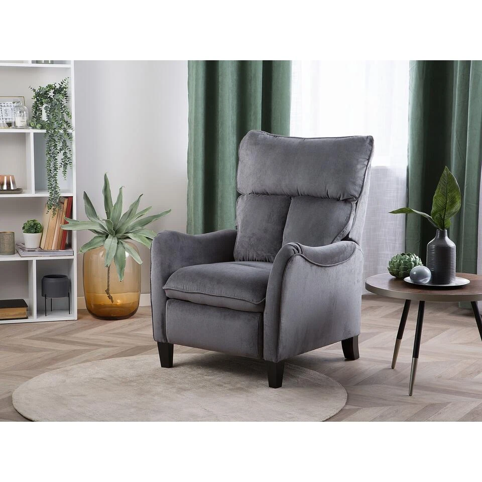 Beliani TV-fauteuil ROYSTON - Grijs Polyester - Afbeelding 2