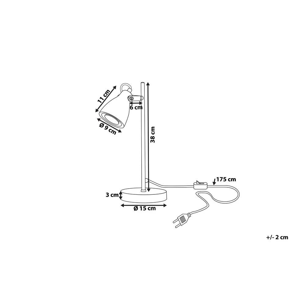 Beliani Tafellamp MISTAGO - Grijs Staal - Afbeelding 3