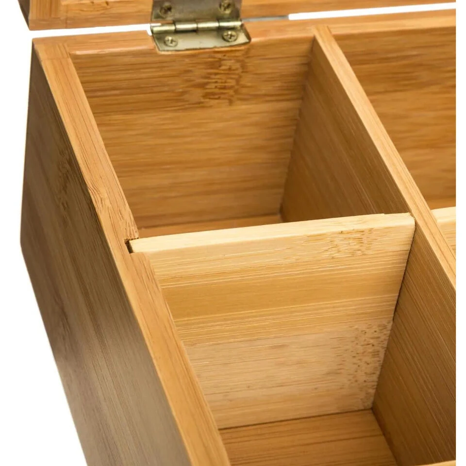 Secret De Gourmet Theedoos - 6-vaks - Bamboe Hout - 22 X 15 Cm - Afbeelding 2