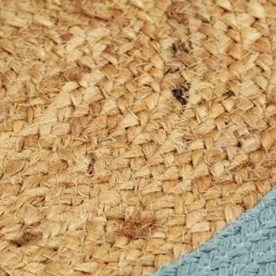 VidaXL Placemats 6 St 38 Cm Jute En Katoen Natuurlijk En Groen - Afbeelding 4