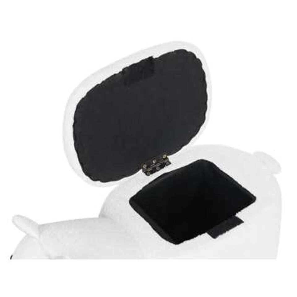 Beliani Dierenhocker ALPACA - Wit Polyester, Katoen - Afbeelding 3