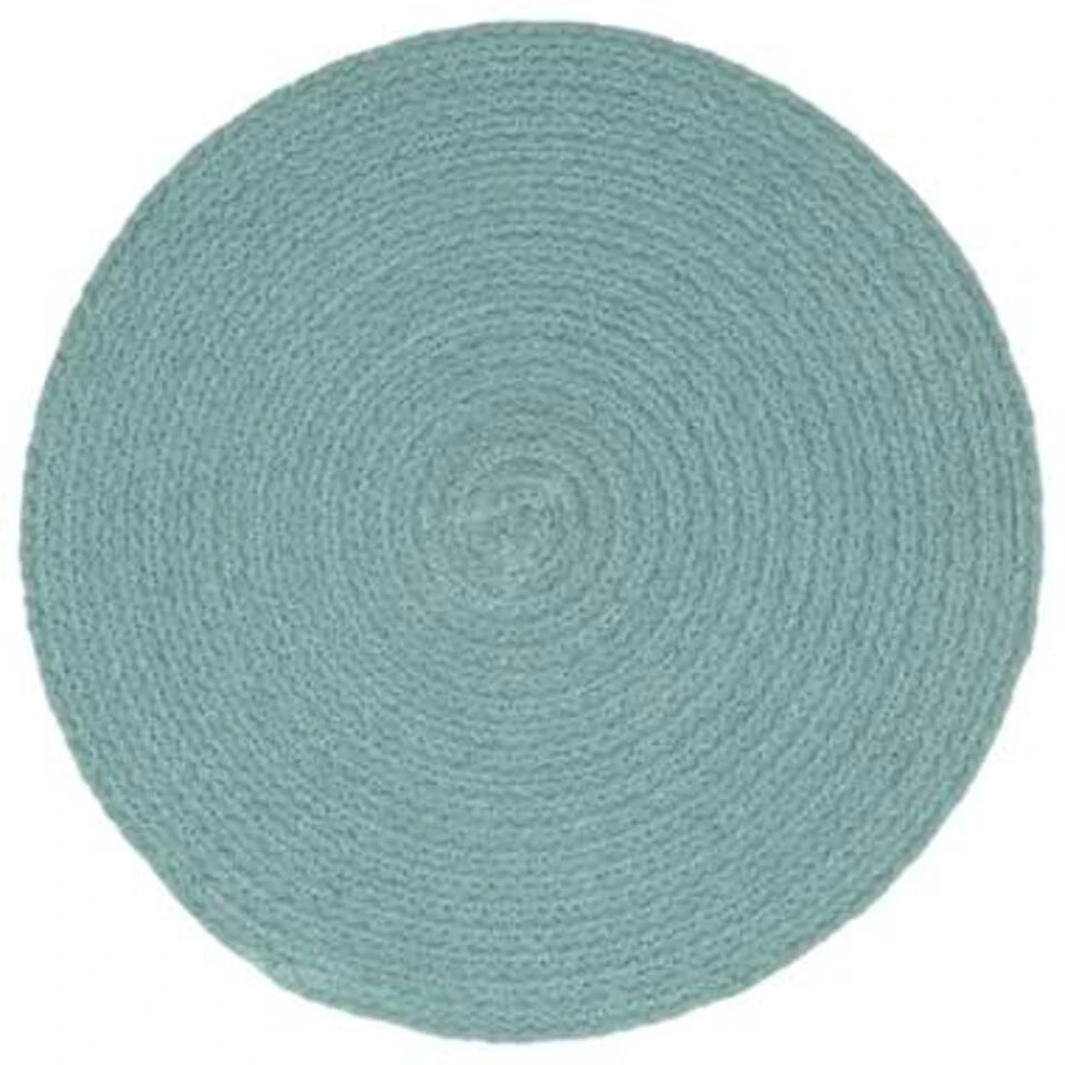 VidaXL Placemats 6 St Rond 38 Cm Katoen Effen Groen - Afbeelding 3