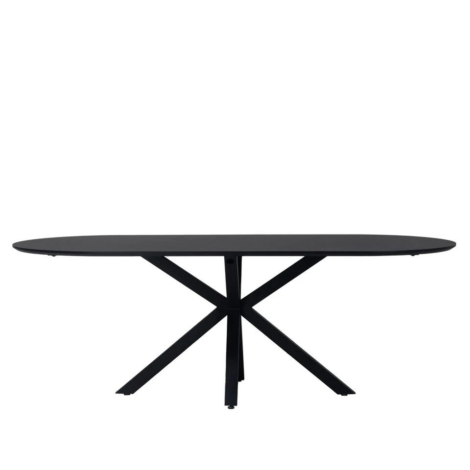 Giga Meubel Eettafel Ovaal - Zwart - 160cm - Eettafel Dean - Afbeelding 3
