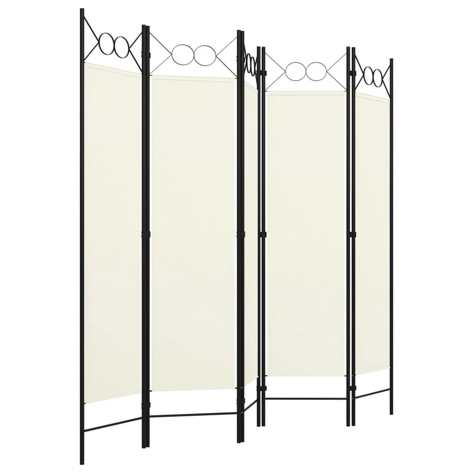 VidaXL Kamerscherm Met 5 Panelen 200x180 Cm Crèmewit - Afbeelding 3