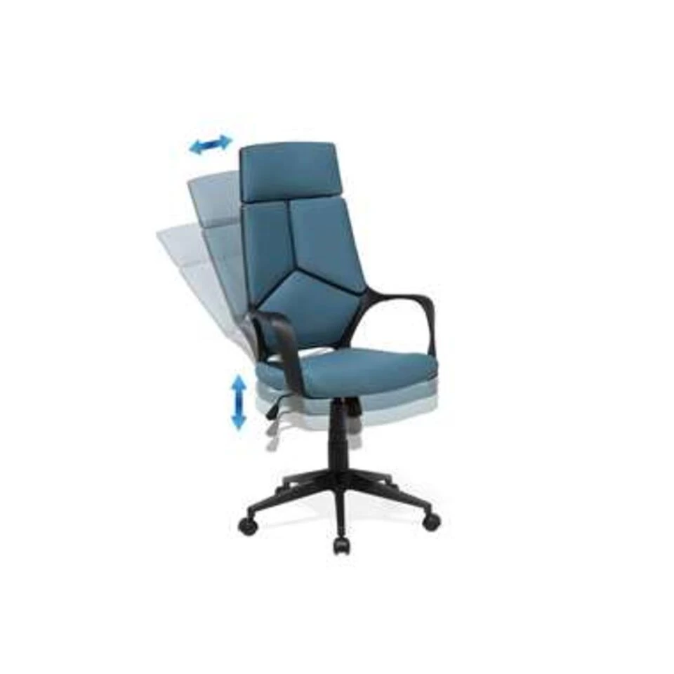 Beliani Bureaustoel DELIGHT - Blauw Polyester - Afbeelding 4