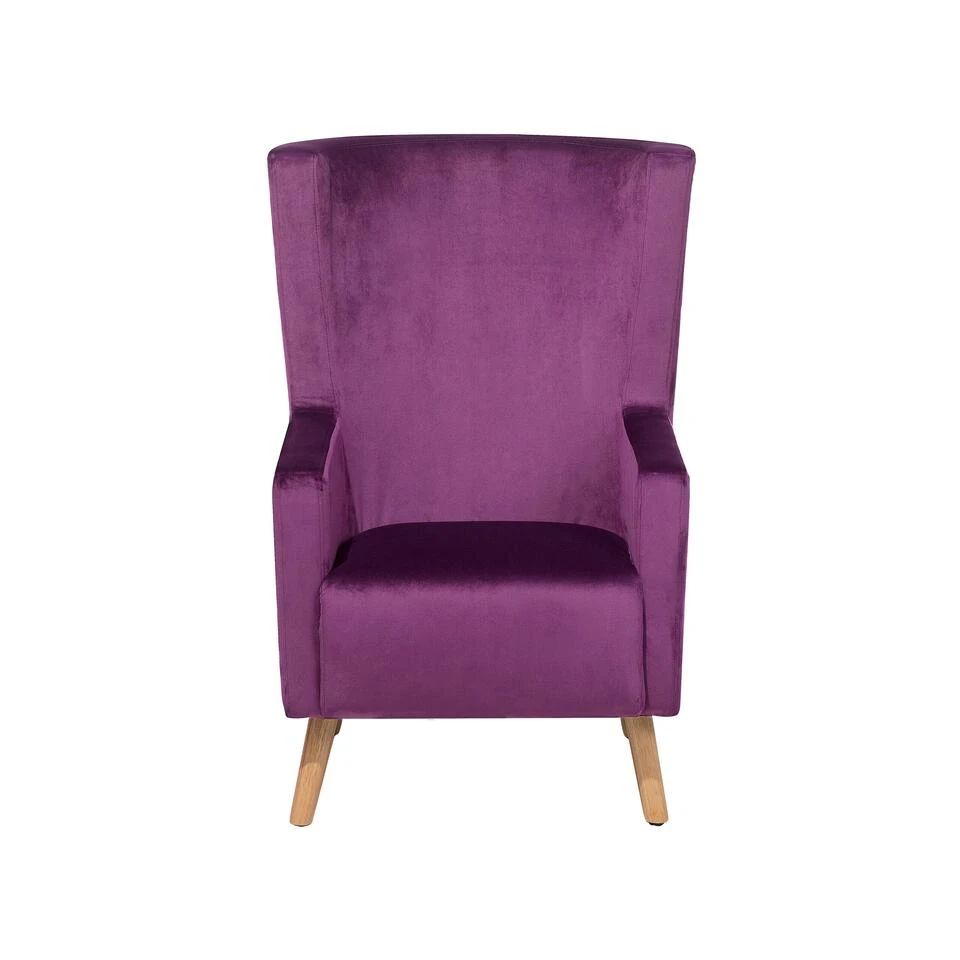 Beliani Oorfauteuil ONEIDA - Paars Fluweel - Afbeelding 4