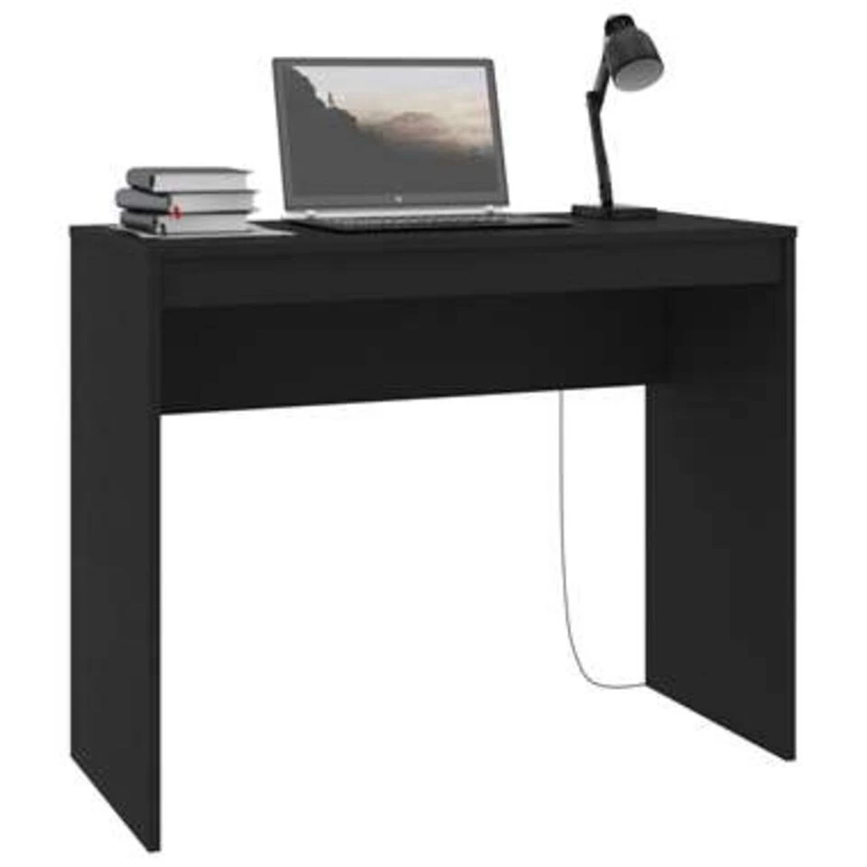 VidaXL Bureau 90x40x72 Cm Bewerkt Hout Zwart - Afbeelding 3