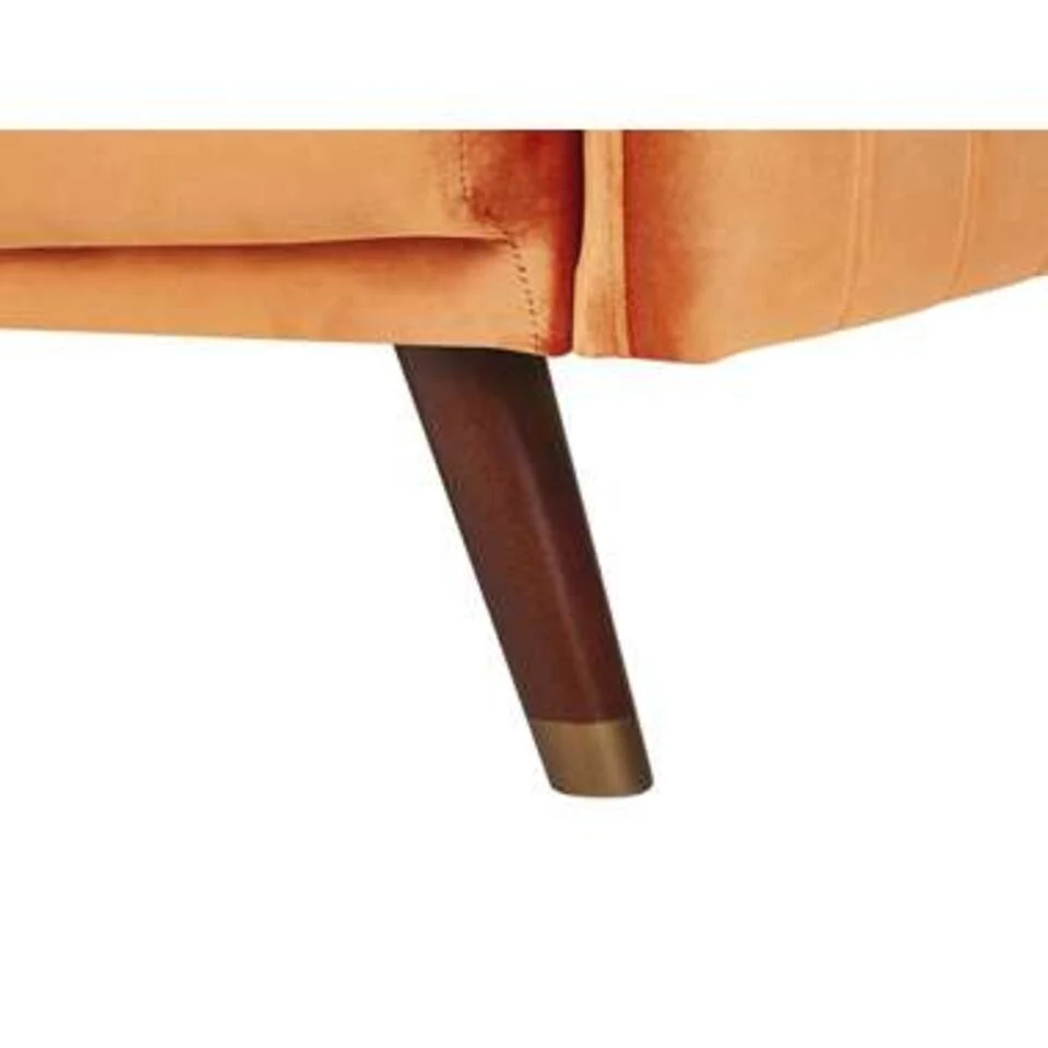 Beliani Driezitsbank - SENJA Oranje Fluweel - Afbeelding 2