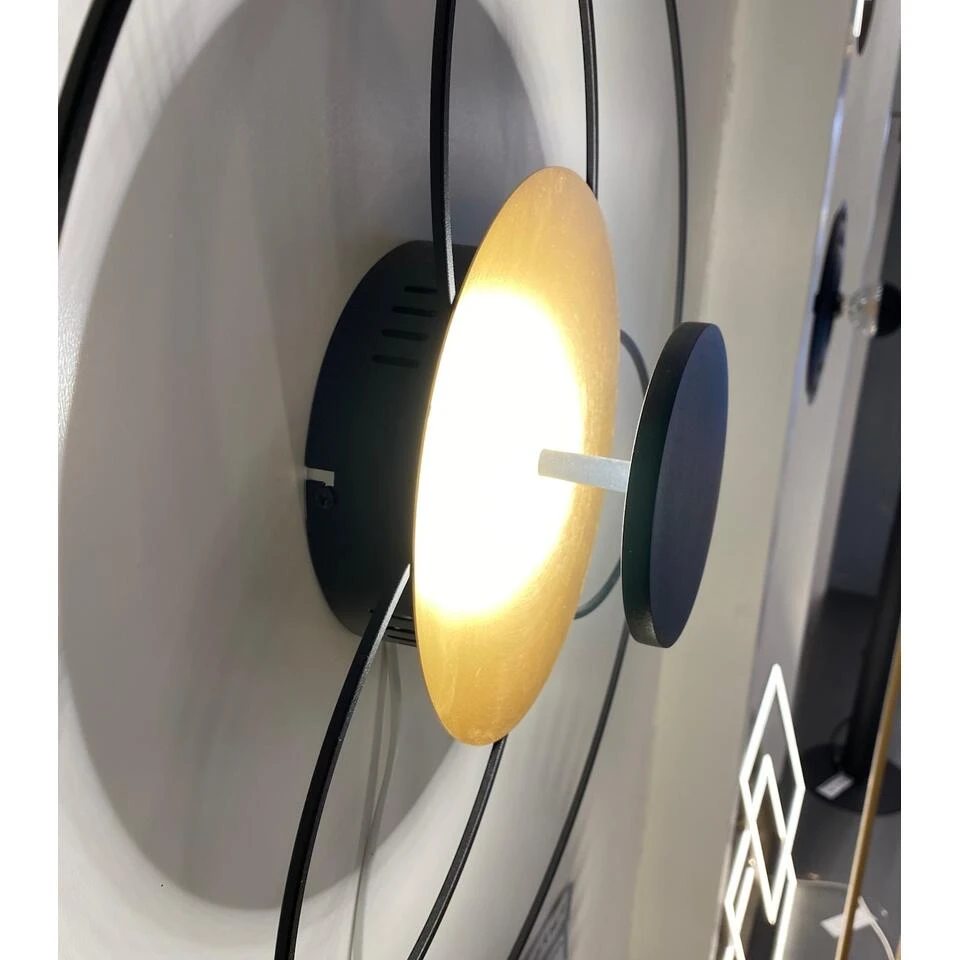 Highlight Plafondlamp Fiore - 1 Lichts - 52 X12 Cm - Zwart - Mat Goud - Afbeelding 3