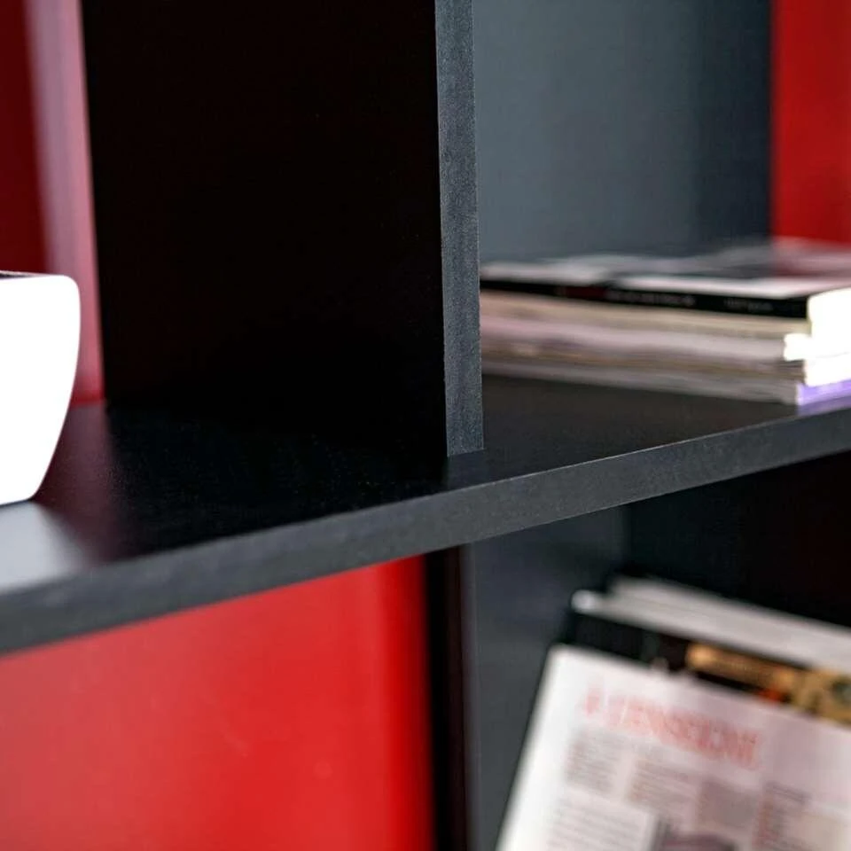 Symbiosis Boekenkast Eidal - Zwart - 165x89x25 Cm - Afbeelding 3