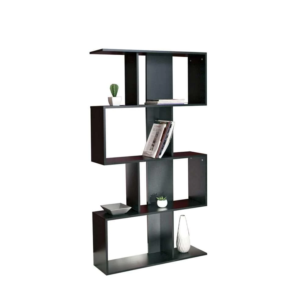 Symbiosis Boekenkast Eidal - Zwart - 165x89x25 Cm