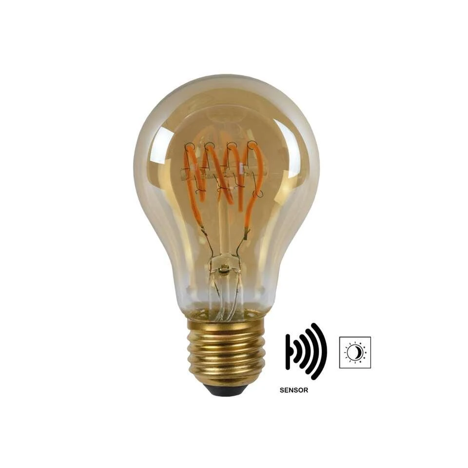 Lucide LED Bulb Twilight Filament Lamp E27 4W - Amber - Ø6 Cm - Afbeelding 2